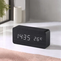 Đồng Hồ Báo Thức Để Bàn Bằng Gỗ, Decor trang trí bàn học, bàn làm việc Đèn Led, CÓ NHIỆT KẾ - Hàng mới về