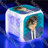 Đồng hồ báo thức để bàn in hình THÁM TỬ LỪNG DANH CONAN ver TƯỜNG GẠCH anime chibi đèn LED đổi màu