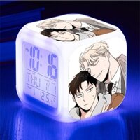 Đồng hồ báo thức để bàn in hình IN HÌNH ROSES AND CHAMPAGNE Hoa Hồng và Rượu Vang manhwa BL anime chibi LED đổi màu