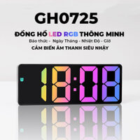 Đồng Hồ Báo Thức Digital GH0725 Led RGB Cảm Ứng Âm Thanh Siêu Nhậy | EZPC