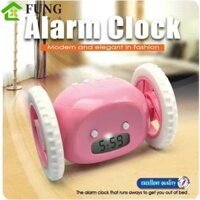 Đồng hồ báo thức FUNG Moving Whee, Đồng hồ bánh xe chạy im lặng ma thuật, Đồng hồ báo thức lười biếng độc đáo sáng tạo Phòng ngủ