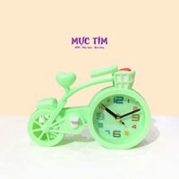 Đồng hồ báo thức hình chiếc xe đạp màu hồng/ xanh lá – tặng pin miễn phí