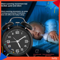 Đồng hồ báo thức im lặng LVIT Đồng hồ báo thức an toàn Đồng hồ báo thức đánh thức an toàn Phong cách cổ điển Đồng hồ báo thức chống rung im lặng có chuông lớn và màn hình Led chạy bằng pin Dễ đọc cho phòng ngủ