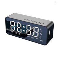 Đồng hồ báo thức kỹ thuật số có loa BT, Đồng hồ hiển thị LED gương có báo thức kép cho phòng ngủ Loa HIFI Hỗ trợ thẻ TF
