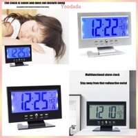 Đồng hồ báo thức kỹ thuật số điện tử YOO có đèn nền và ngáy được điều khiển bằng giọng nói