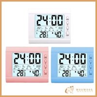 Đồng hồ báo thức kỹ thuật số WOOW Màn hình LCD lớn Đồng hồ treo tường hoạt động bằng nhiệt độ