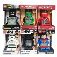 Đồng hồ báo thức Lego sáng tạo Batman Superman Phantom Ninja Star Wars Minifigure Búp bê học sinh