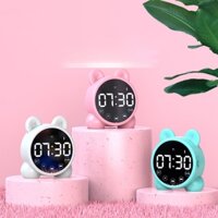 Đồng hồ báo thức loa Bluetooth không dây Màn hình kỹ thuật số 1200mAh Đồng hồ báo thức điều chỉnh độ sáng thông minh di động cho phòng ngủ