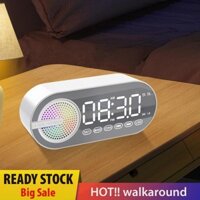 Đồng hồ báo thức loa BT không dây Màn hình LED có báo động kép cho phòng ngủ / văn phòng [walkaround.vn]