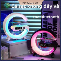 Đồng hồ báo thức Loa đèn ngủ Bluetooth = Đèn bàn khí quyển sạc không dây đa chức năng