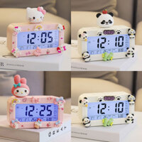Đồng hồ báo thức nhỏ điện tử có thể sạc lại Trẻ em hellokitty Bé gái Đồng hồ để bàn dễ thương Tắt tiếng Đồng hồ để bàn học sinh