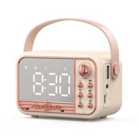 Đồng hồ báo thức Retro cầm tay S11 Loa Bluetooth Máy tính để bàn Đồng hồ di động (Màu be)