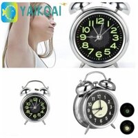 Đồng hồ báo thức siêu lớn GLENES, Đồng hồ báo thức chuông đôi bằng kim loại tiện lợi 4 inch, Đồng hồ báo thức vòng cổ điển có đèn ngủ Bàn im lặng Đồng hồ để bàn Phòng ngủ