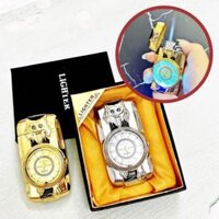 Đồng hồ Bật lửa hình chó sói – có đèn led – có hộp – xài gas