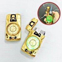 Đồng hồ Bật lửa hình đầu lâu có đèn LED dùng gas lửa khò