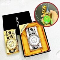 Đồng hồ Bật lửa hình rồng dùng gas có đèn led – có hộp
