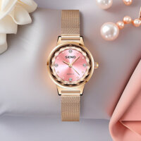 Đồng hồ bé gái Thời trang Thanh lịch đính kim cương Milanese Dây lưới Đồng hồ nữ Đồng hồ thạch anh chống nước