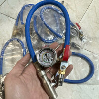 Đồng hồ bơm lốp oto xe tải có dầu, đầu kẹp tự khoá đời mới