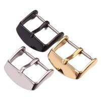 Đồng hồ Buckle 16 18 20 22 24mm Đánh bóng đen Glod Solid Stainless Steel Dây đeo dây đồng Phụ kiện