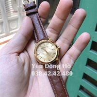 Đồng Hồ Burberry Nữ Mặt Vàng Dây Rằn Màu Nâu - BRN11455