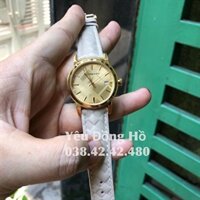Đồng Hồ Burberry Nữ Mặt Vàng Dây Rằn Màu Da - BRD11455