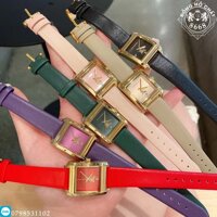 Đồng Hồ Burberry Nữ Mặt Vuông Dây Da Mạ Vàng Siêu Cấp 1:1