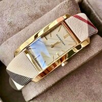 Đồng Hồ BURBERRY 🔺 The Pioneer Square Case  gold tone Những sứa sọc kinh điển với thiết kế vuông đột phá