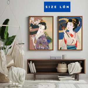 Đồng hồ canvas Nàng Geisha Vicdecor DCV0030
