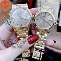 Đồng Hồ Cặp Burberry The City Dây Kim Loại Vàng Gold Size 34mm 38mm BU9038 BU9145