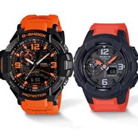 ĐỒNG HỒ CẶP ĐÔI CASIO G-SHOCK GA-1000-4A và BABY-G BGA-230-4B Dây nhựa màu cam và màu đỏ