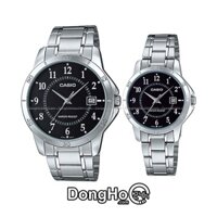 Đồng Hồ Cặp Đôi Casio MTP +LTP -V004D-1B Dây Kim Loại.