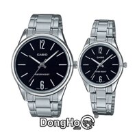 Đồng Hồ Cặp Đôi Casio MTP +LTP -V005D-1B Dây Kim Loại.
