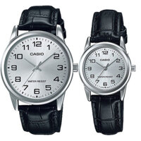 Đồng Hồ Cặp Đôi Casio MTP-V001L-7BUDF và LTP-V001L-7BUDF Dây Da - Mặt Số Màu Trắng