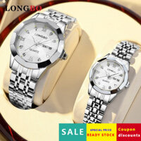 Đồng hồ cặp đôi LONGBO, đồng hồ đeo tay thương hiệu quartz retro mới, đồng hồ thời trang với lịch kép 83439 KOPM