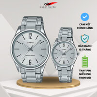 ĐỒNG HỒ CẶP ĐÔI NAM NỮ CASIO MTP V005D 7B & LTP V005D 7B DÂY KIM LOẠI CHỐNG NƯỚC CAROT WATCH