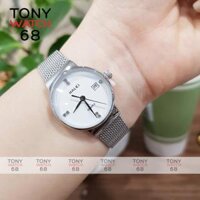 Đồng hồ cặp đôi nam nữ dây thép lụa Halei Sliver - Chiếc nữ