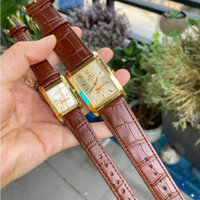 ĐỒNG HỒ CẶP ĐÔI NAM NỮ ORIENT MẶT VUÔNG , DÂY DA , KÍNH SAPPHIRE