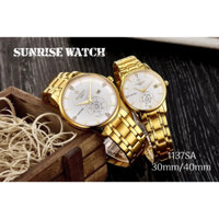 Đồng Hồ Cặp Đôi Nam Nữ Sunrise 1137SA Size 30/40mm Kính Sapphire Fullbox