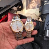 Đồng Hồ Cặp Đôi omega Sapphire OM037 Case 38mm Máy Pin Nhật Dây Thép 316L