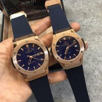 Đồng Hồ Cặp Hublot Quartz Dây Cao Su - Màu Xanh