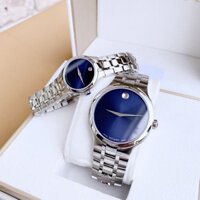 Đồng Hồ Cặp Movado Mặt Xanh 0606369 0606370 39mm 28mm Chính Hãng