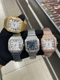 Đồng hồ Cartier Automatic nam đính đá mặt vuông Super Fake 42mm