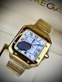 Đồng hồ Cartier Automatic nam siêu cấp dây kim loại màu vàng Santos 40mm