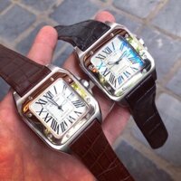 Đồng hồ Cartier Automatic nam dây da mặt vuông 2 phiên bản 40mm – DWatch
