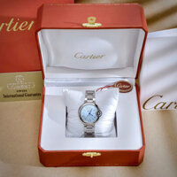Đồng hồ Cartier Ballon Bleu nữ dây kim loại mặt xanh blue fake cao cấp 33mm