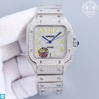 Đồng Hồ Cartier Nam Santos Đính Full Đá Swarovski Replica 1:1
