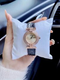 Đồng hồ Cartier nữ đính đá dây da Cartier Lady Leather mini Super Fake 28mm