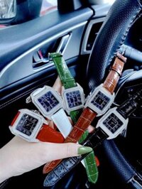 Đồng hồ Cartier nữ giá rẻ mặt vuông dây da Fake 1:1 Nhật 37mm