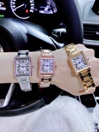Đồng hồ Cartier nữ mặt vuông đính đá Cartier Tank Diamond Super Fake 36mm