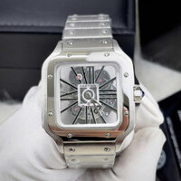 Đồng hồ Cartier Santos nam dây kim loại máy Pin nhật giả cơ giá rẻ 40mm